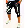 Pantalon Jogging Décontracté à Lacets et à Imprimé Etoiles pour Hommes - Noir XL