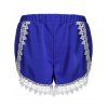 Doux lacé taille élastique en vrac Shorts pour femmes - Bleu M