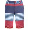 Droites Shorts d 'Motif Color Block Stripes Plaid Men  Leg Zipper Fly - multicolore M