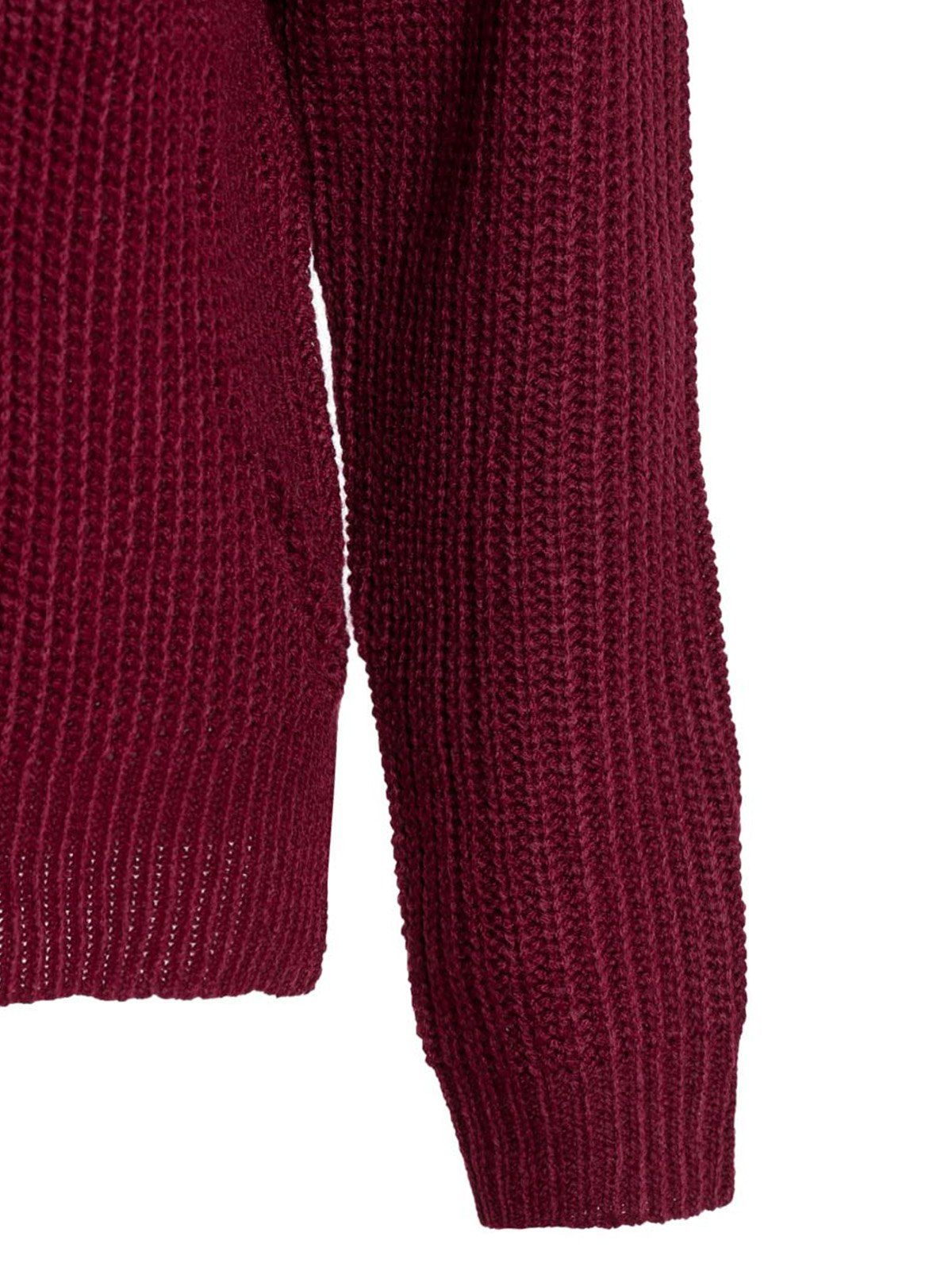 2018 Scoop Neck Long Sleeve Sweater For Women WINE RED ONE SIZE(FIT ...