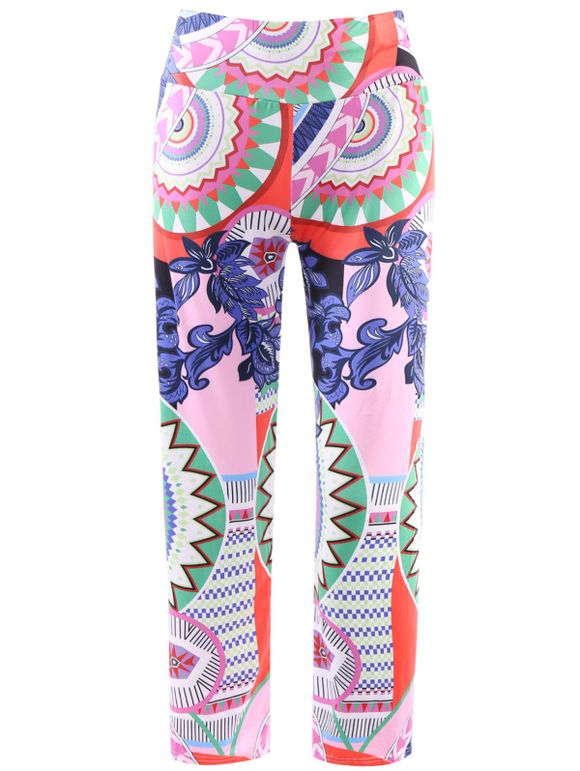 Pantalon Ample Imprimé à Taille élastique Pour Femme - multicolore L