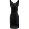 Sleeveless PU Over Hip Dress For Women - Noir S