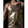 Little Star Print Gilding Design Fitted Round Neck Men's Tank Top - d'or XL