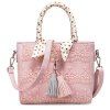 Fashion Tassels and Lace Design Women's Tote Bag - Rose 