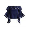 Sweet Off The Shoulder Butterfly Sleeve Ruffle Blouse For Women - Bleu Violet S
