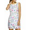Chic sans manches col rond Spliced ​​Slimming Floral Print Women Dress  's - Blanc M