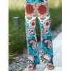 Chic taille haute Colorful Imprimer jambes larges pantalons pour femmes - multicolore S