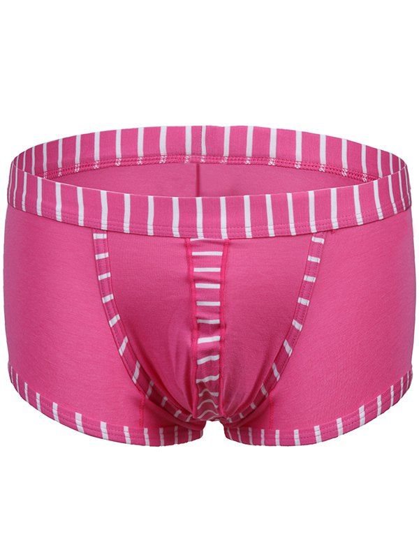 

Men's Striped Color Block Boxers, Pink