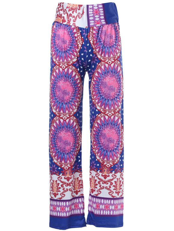 Pantalon Exumas Ample à Mi-Taille Motif Géométrique Style Ethnique pour Femmes - multicolore S
