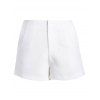 Solides Shorts Femmes Élégant  's couleur Zipper Fly - Blanc L