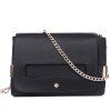 Simple Solid Color and Chains Design Women's Crossbody Bag - Noir 