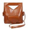 Simple PU Leather and Foldable Design Women's Tote Bag - Brun 