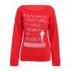 Mode à encolure dégagée Lettre et Snowflake Imprimé Sweatshirt de Noël pour les femmes - Rouge M