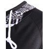 Chic Long Sleeve Hooded Geometric Print Women's Hoodie - BLACK S