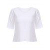 Casual Women's Tie V-Neck 3/4 Sleeve T-Shirt - Blanc ONE SIZE(FIT SIZE XS TO M)
