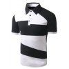 Collier Turn-down Color Block T-shirt court Men 's  Manches Polo - Noir L