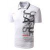 T-shirt Polo Imprimé Lettre à Col Rabattu à Manches Courtes Pour Homme - Blanc 2XL