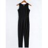 Solid Color Scoop Neck Backless Jumpsuit s 'Simple Femmes - Noir M