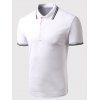 Collier Turn-down Solid Color T-shirt court Men 's  Manches Polo - Blanc L