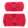 Stylish Big Bowknot Head Wrap Mother and Daughter Knitted Infinite Headbands - Rose Rouge 