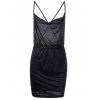 Aménagée Spaghetti Strap Backless robe de la mode Femmes - Noir XL
