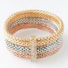 Style strass Rectangle multicolore Bracelet pour les femmes - d'or 