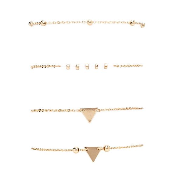 Un costume d'élégantes Bracelets perles Triangle pour les femmes - d'or 