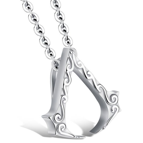 Gorgeous Engraved Hollow Out Water Drop Necklace For Women - Argent 