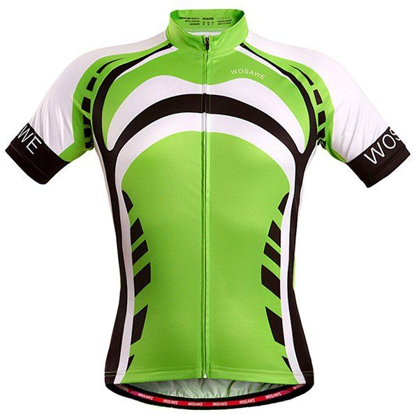 

High Quality Full Zipper Summer Cycling Short Sleeve Jersey For Men, Green
