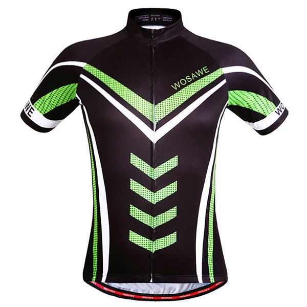 

Stylish Geometric Pattern Full Zipper Short Sleeve Summer Cycling Jersey For Men, Colormix