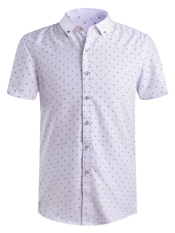 Impression Fashion Button-Bas Shirts Men 's - Blanc 4XL