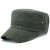 Élégant évider Cercle Anneau Flat Top Men 's Hat militaire - vert foncé 