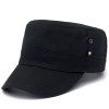Élégant évider Cercle Anneau Flat Top Men 's Hat militaire - Noir 