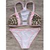 Leopard Mesh Paneled Patchwork Chic Women's Bikini Set - Blanc L