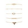 Elegant 5 Pcs Elephant Leaf Horseshoe Bracelets For Women - GOLDEN 