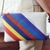 Stylish Smiley Face and Rainbow Color Design Women's Clutch Bag - Blanc 