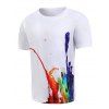 [17% OFF] 2021 Colorful Pigment Splatter Paint Printed T-Shirt In WHITE ...
