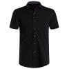 Personality Top Fly Solid Color Slimming Men's Shirt Collar Short Sleeves Shirt - Noir XL