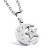 Graceful Rhinestone Star Moon Necklace For Women - Argent 