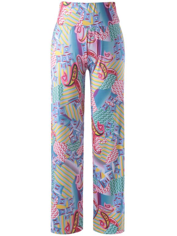 Causal Women's Elastic Waist Pattern Printing Pants - multicolore ONE SIZE(FIT SIZE XS TO M)
