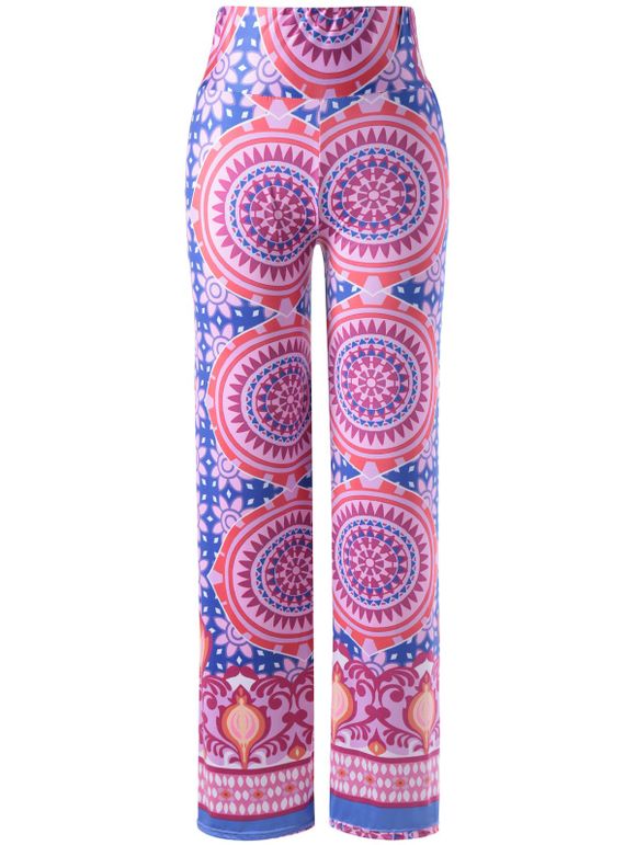Taille élastique Motif d'impression Pantalon de femmes élégantes - multicolore ONE SIZE(FIT SIZE XS TO M)