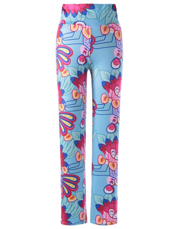 Femmes Causal  's taille élastique Pantalon imprimé floral - multicolore ONE SIZE(FIT SIZE XS TO M)
