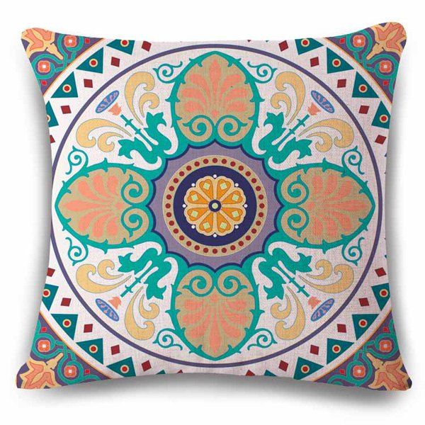 

Novelty Ethic Multicolor Flower Pattern Square Shape Pillowcase, Colormix