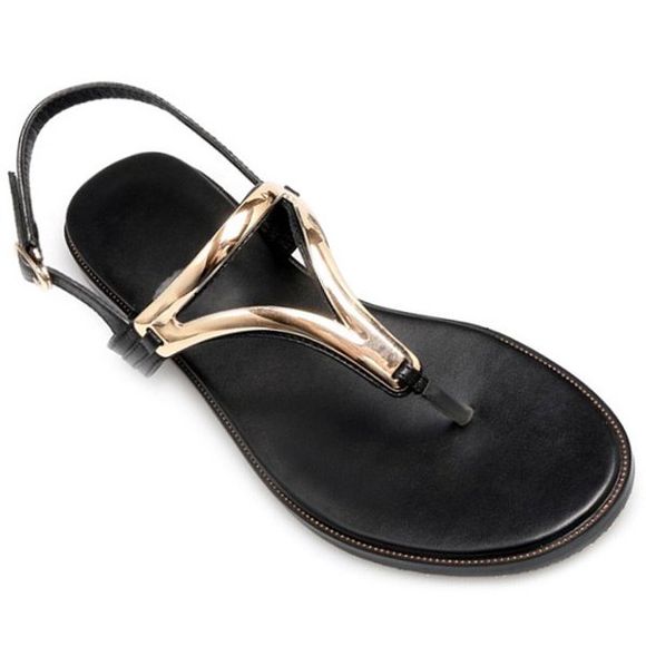 Loisirs bascule et sandales talon plat design Femmes  's - Noir 39