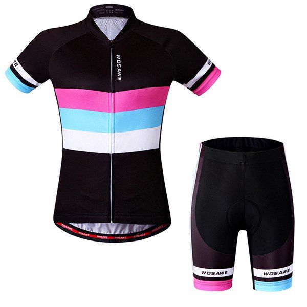 

Hot Sale Simple Style Women's Short Sleeve Jersey + Shorts Outdoor Cycling Suits, Colormix