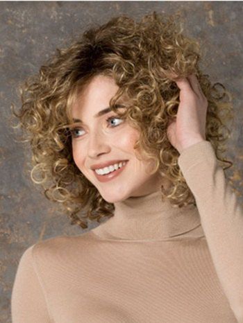 Fluffy Curly Kanekalon synthétique Superbe Blonde mixte perruque courte pour les femmes - multicolore 