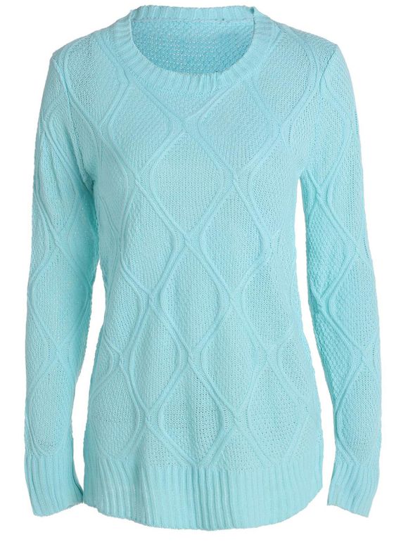s 'Pull simple manches longues col rond Pure Color Femmes - Bleu S