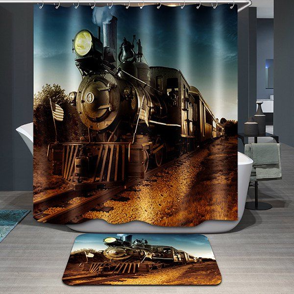 

Hot Sale Train Pattern Printing Waterproof Shower Curtain, Colormix