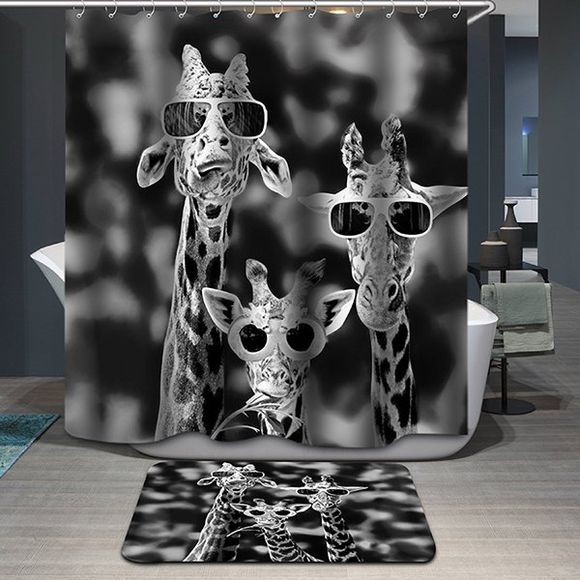 Nouveauté Giraffe impression imperméable rideau de douche - multicolore 