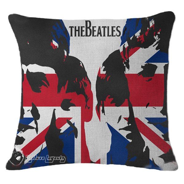 

Fashionable The British Flag Letter Design Linen Pillowcase, Red with black
